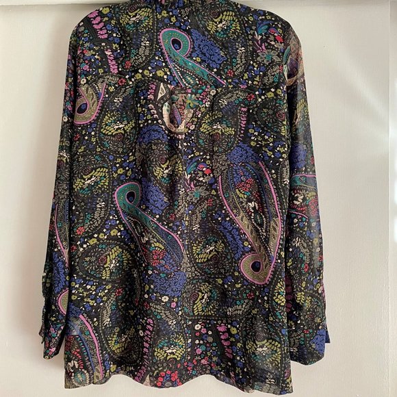 Anthropologie Dolan Odessa Long Sleeve Paisley Floral Peasant Boho Blouse Top M - Picture 10 of 12